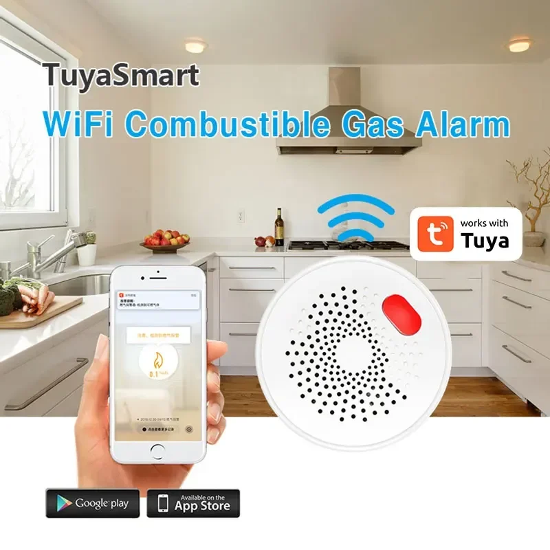 WiFi/ZigBee สมาร์ทเครื่องตรวจจับแก๊สรั่วเชื้อเพลิงแก๊สนาฬิกาปลุกที่มีความไวสูง LPG Natural Gas Sensor Fire Safety Alarm System