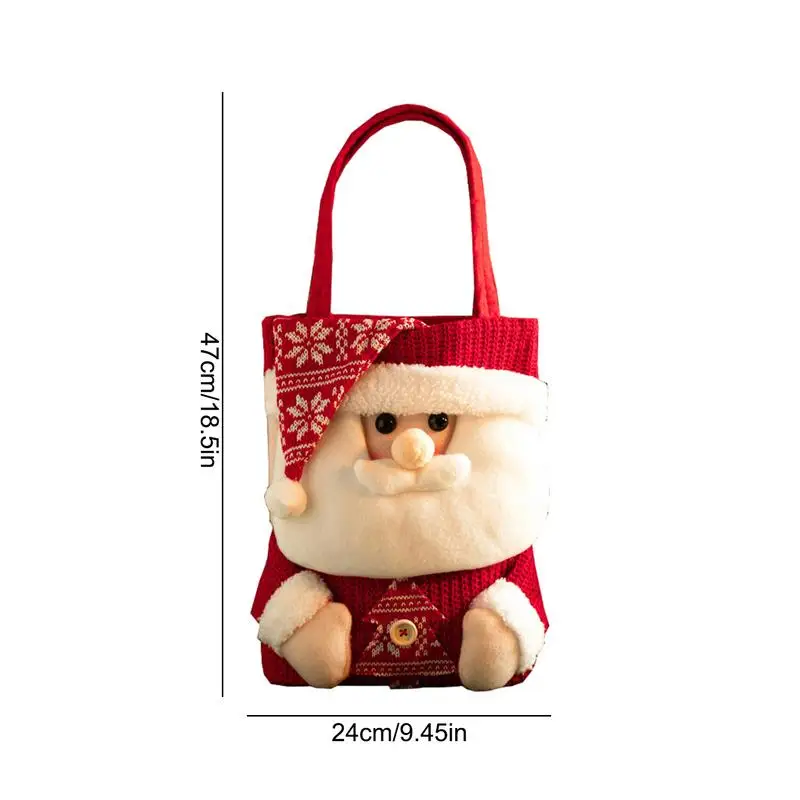 Bolsas navideñas para regalos, bolsas de dulces navideñas con diseño de Papá Noel, decoración para fiestas navideñas, regalos navideños multifuncionales