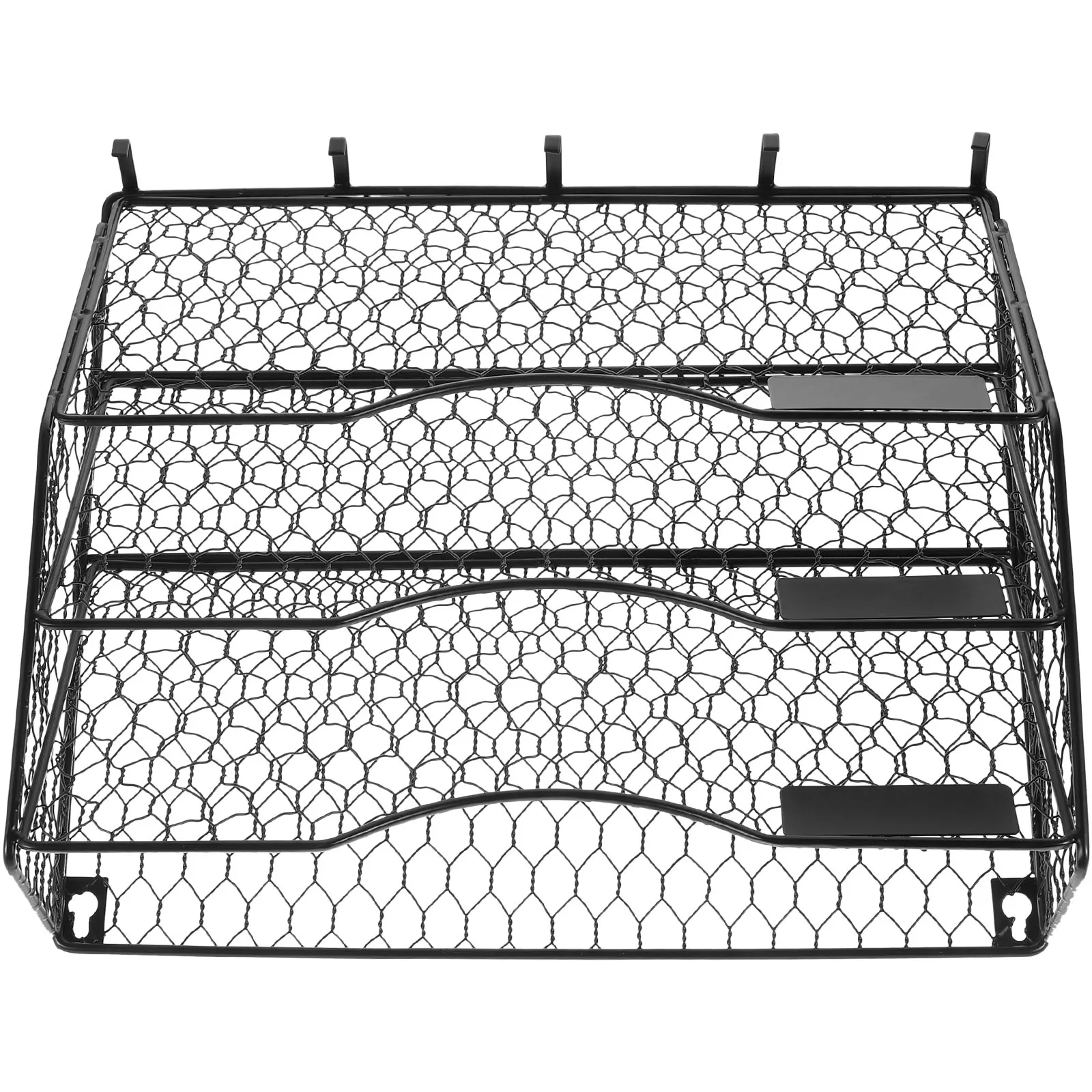 

Hanging Wall Magazine Holder Metal File Organizer Black Office Decor Tiered Storage Basket Books Newspaper Rack Wall Mounted