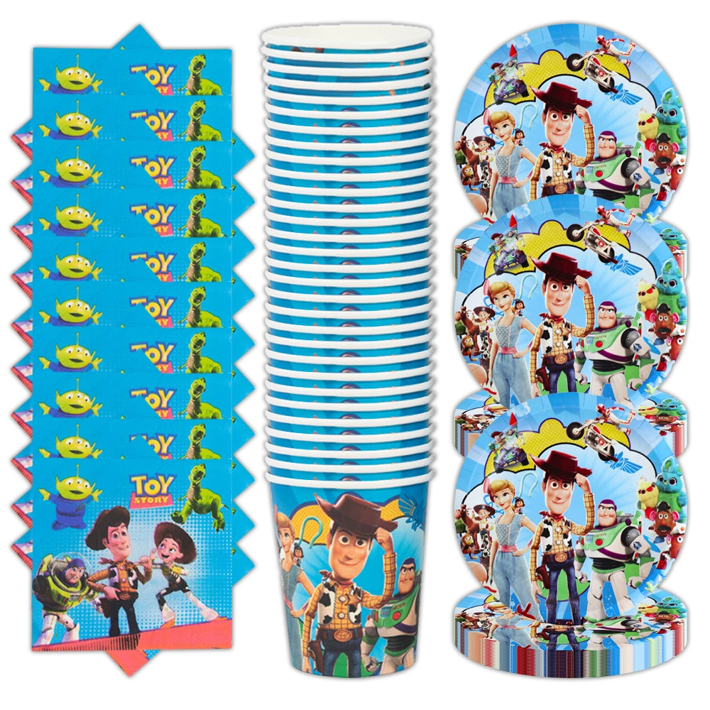 60pcs/lot Toy Story Theme Kids Boys Favors Cups Plates Napkins Birthday Party Dishes Tableware Set Decorate Events Supplies