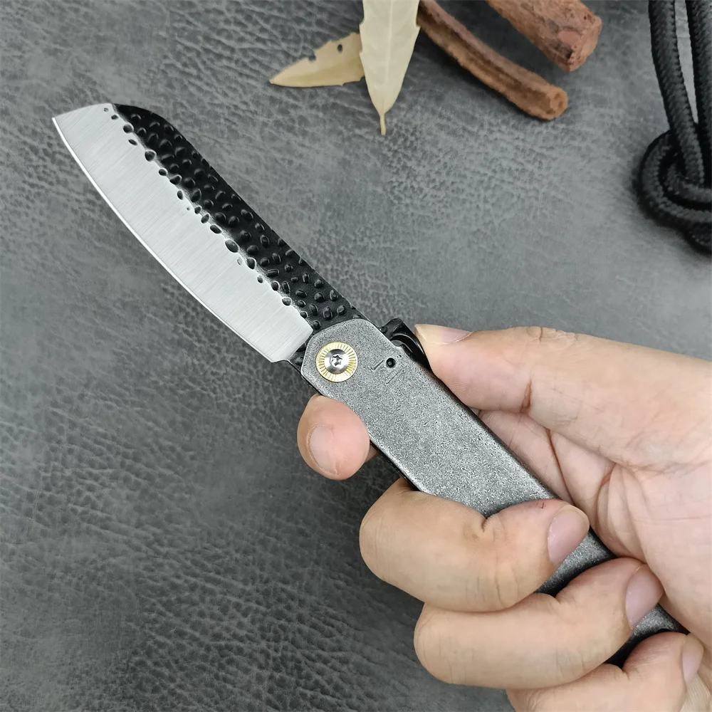 High Quality Black Forged Folding Knife Kitchen Knife Cutting Meat, Vegetables and Fruit Knife