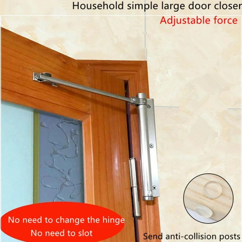 Automatic Door Self-Closing Hinge Mute Easy To Rebound No Slotting Punching Free Door Closer Invisible Punch-free Closure Home