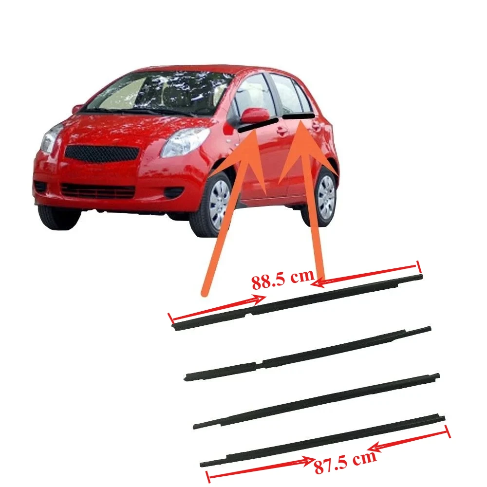

4 Pcs Windows Rubber Outside for Yaris Hatchback Xp90 2007-2012 5 Door Glass Laminate Weatherstrip for Vitz 68210-0D100