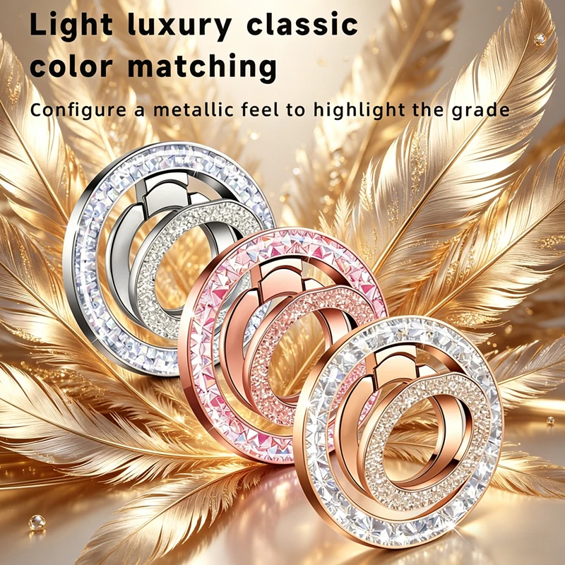 

2026 New Phone Double-sided Strong Magnetic Holder for Magsafe Dual Finger Ring Stand Magnet Support for iPhone 17 16 15 Samsung