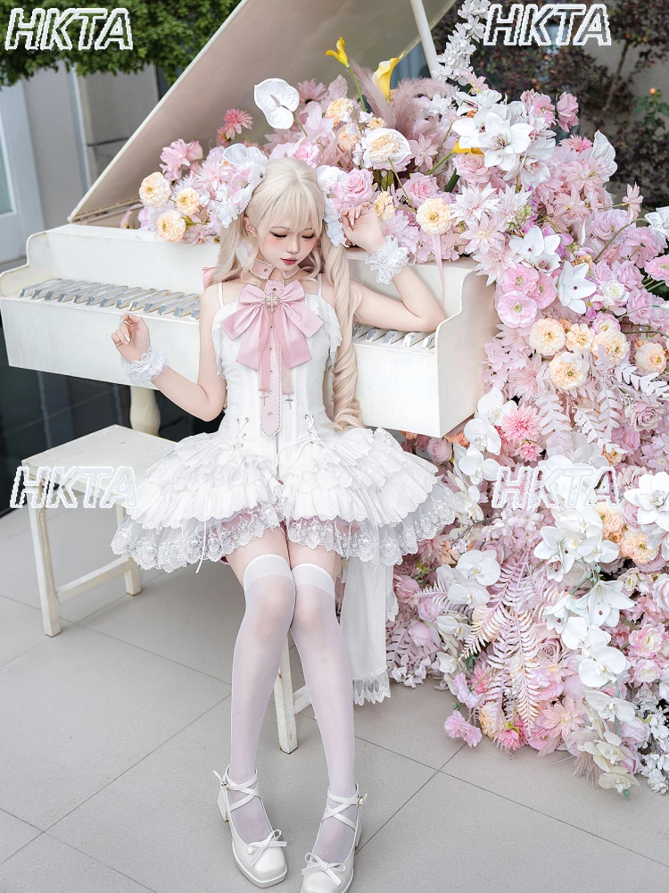 

Элегантное милое облегающее платье на день рождения с бабочкой и лентой в стиле Лолиты, легкое ло, пышное платье принцессы на подтяжках, Jsk, розовые шорты, женские комплекты