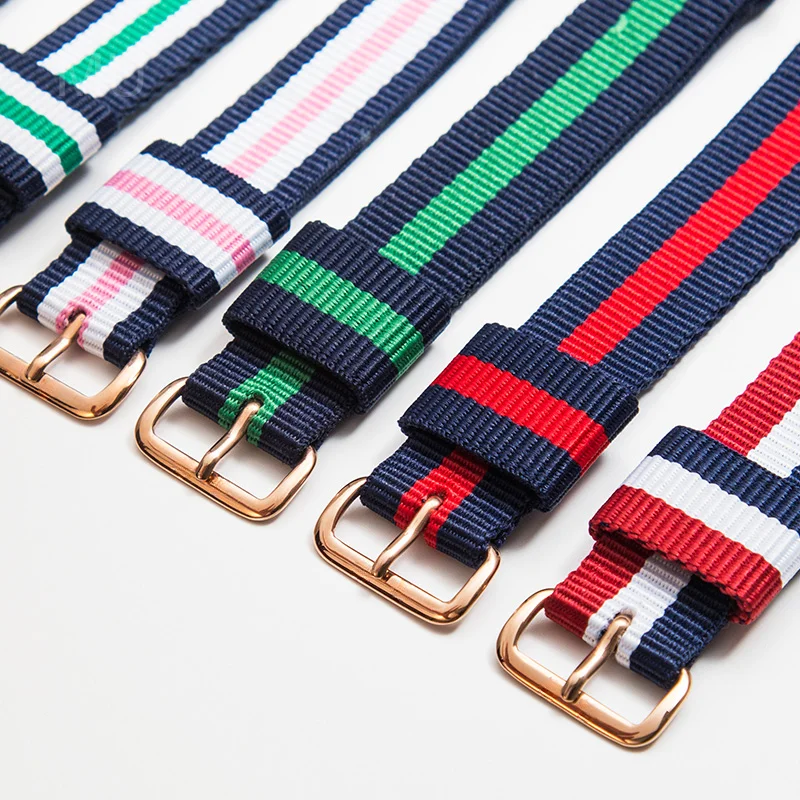 Skin Friendly Breathable Nylon Watchbands for Daniel Wellington Watch Waterproof Multicolor Soft Strap 18 20 22mm
