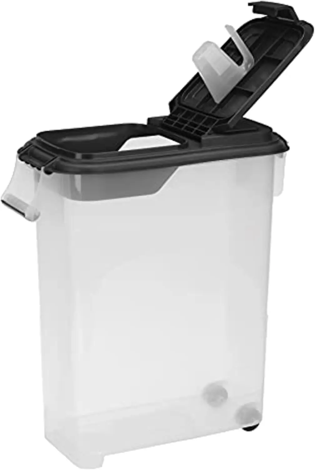 

Герметичный контейнер для корма для животных на колесах с совком, объем 50 кварт для сухого корма для собак, кошек, птиц