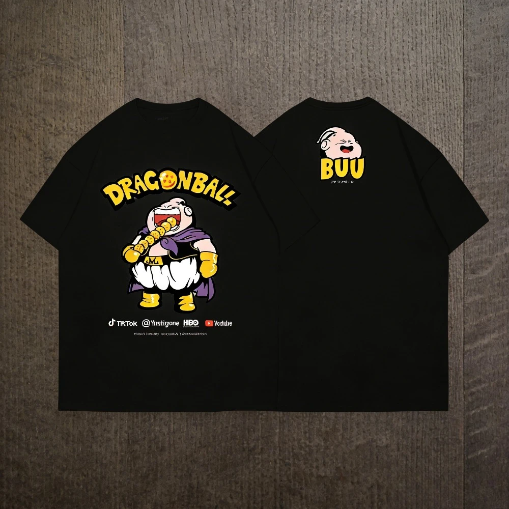 

Dragon Ball Fat Buu Dragon Ball Pure Cotton T-shirt 2026 Summer Anime Printed Parent-child Breathable Casual Short Sleeve Tee