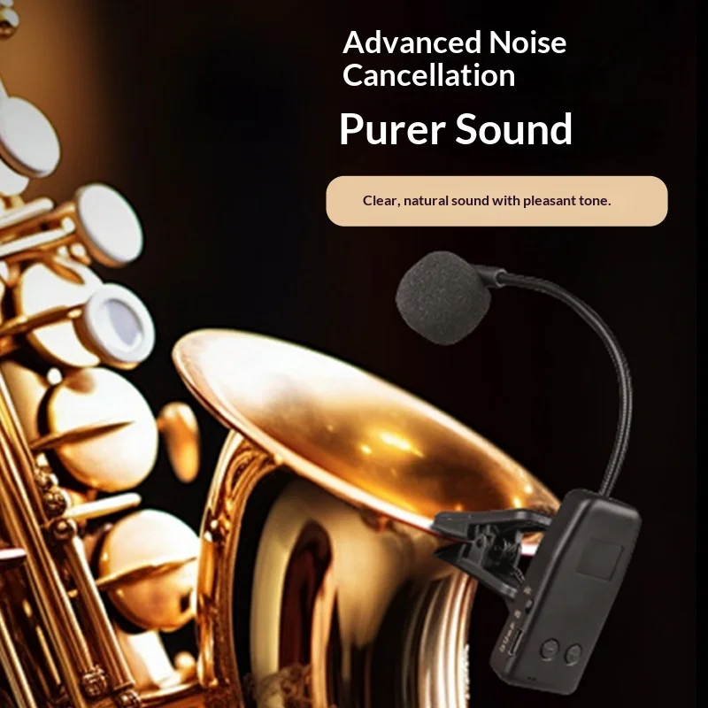 Saxofone Wireless Microphone Mic Saxophone Transmitter and Receiver 2.4G Professional Mikrofon Music Mike Microphon Kit Microfon view 2