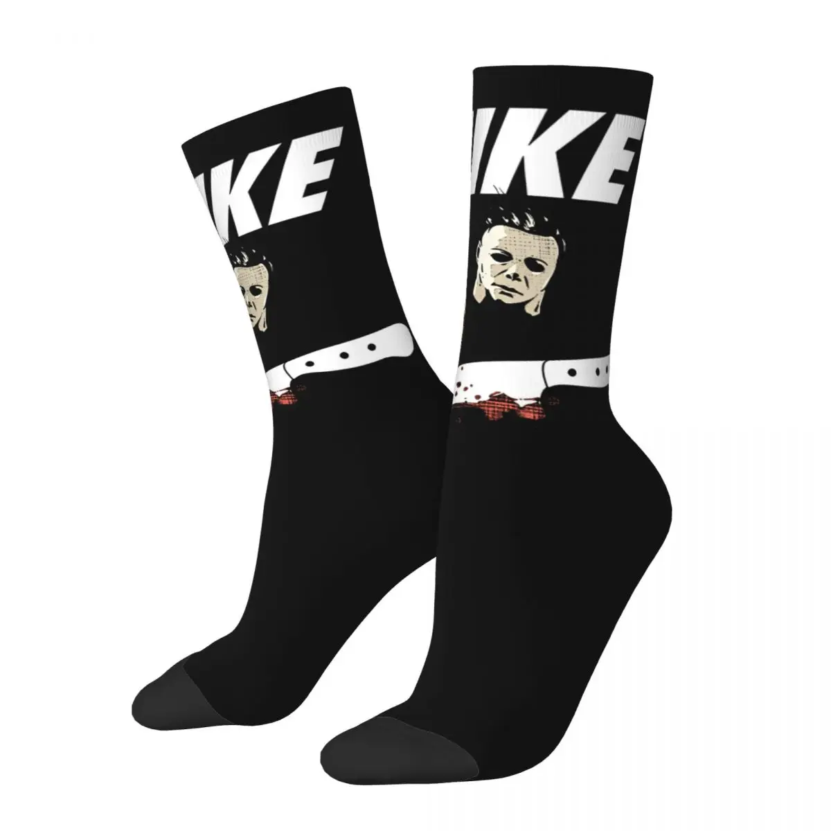 Men's Michael Myers Halloween Horror Movie Warrior Socks Warm Casual Socks Novelty Accessories Middle TubeStockings Best Gift