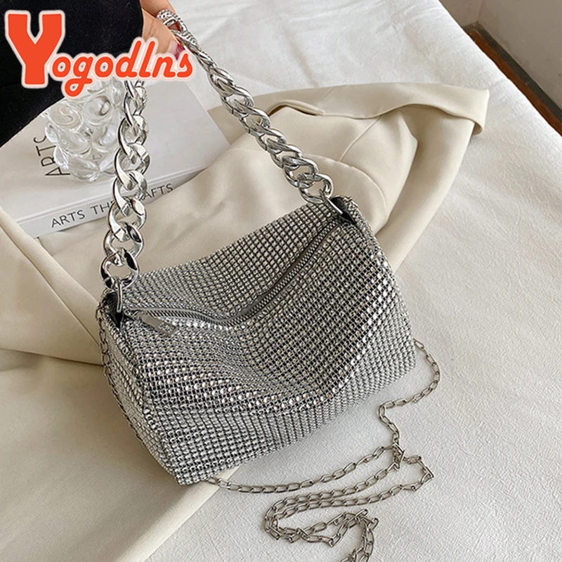 Yogodlns Bling w kształcie diamentu małe torby kurierskie typu Crossbody damskie letnie modne torebki z torebki na ramię