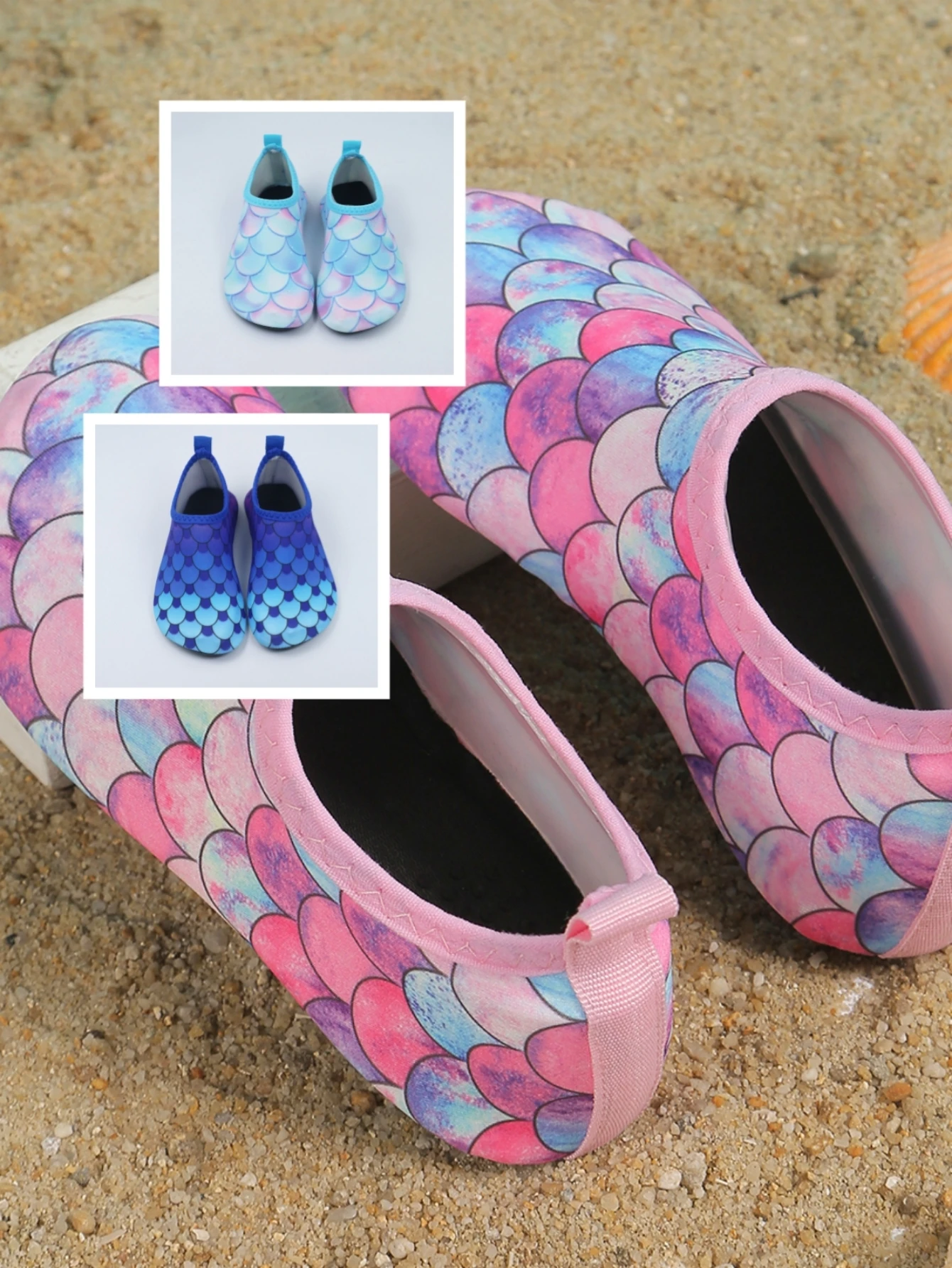 Color Scale Children's Beach Shoes, Lightweight Non-slip Fast Drying, Suitable For Swimming, Walking、Yoga、Indoor