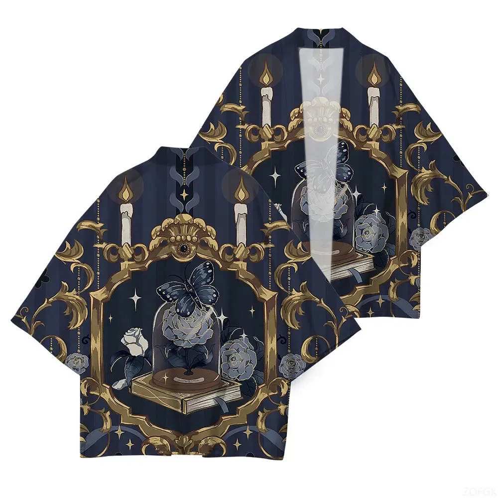 منتج جديد الكرتون الأوروبي الأمريكي أنيمي لطيف نمط ثلاثية الأبعاد الطباعة فضفاضة عادية سترة الصيف الرجال النساء نفس النمط كيمونو #4