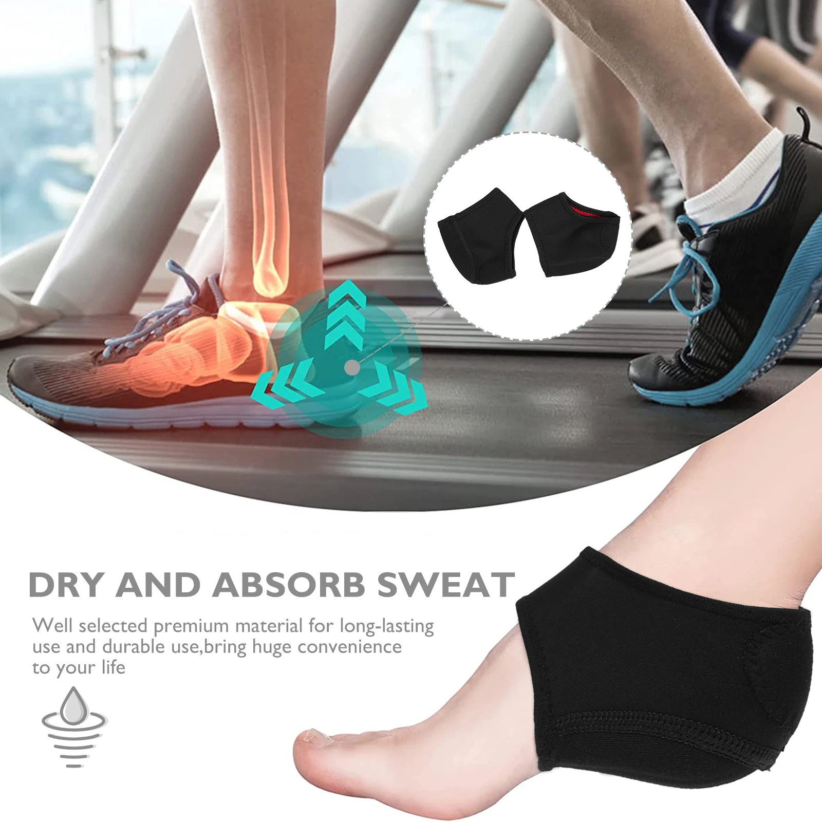 

2 Pairs Heel Protectors Thermal Fabric Covers Women Men Foot Care Products Cushions Protective Heel Cups Anti Slipheel Spur