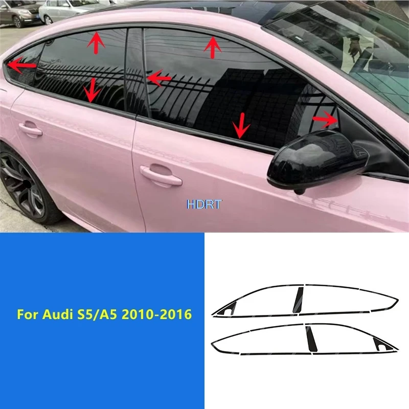 

Car Style Door Window Side Glass Trim Cover Body Kit Protector Decoration Accessories Exterior Sticker For Audi S5/A5 2010-2016