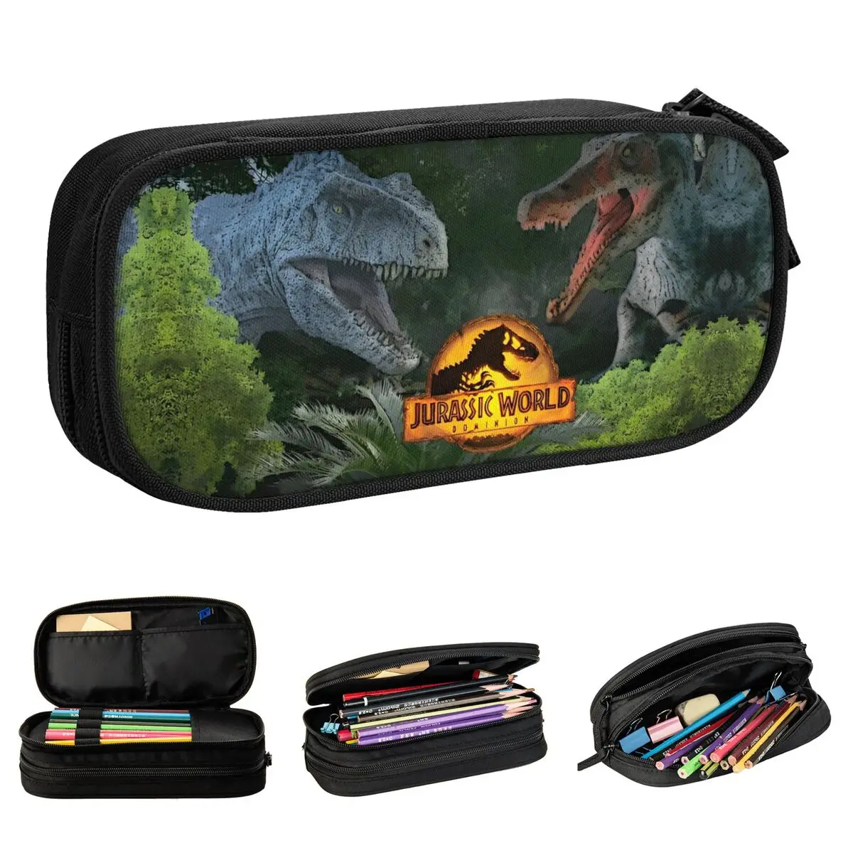 jurassic park lapis cases para estudantes pen box bolsa para estudantes grande armazenamento dinossauro novos presentes 01