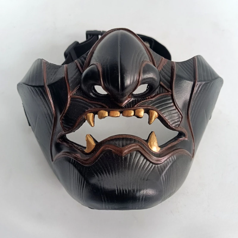 การ์ตูนแสดงฮาโลวีนคอสเพลย์ Props สีดําครึ่งหน้า Latex หน้ากากปาร์ตี้เต้นรําบทบาทเล่น Props คอสเพลย์อุปกรณ์เสริม