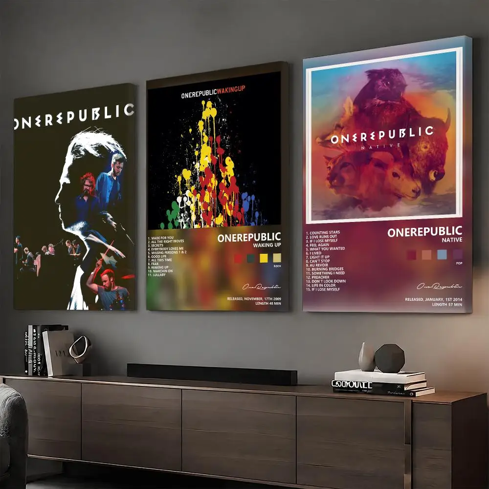 Band O-OneRepublic Album Cover Framed Wall Painting Vintage Framed Wall Art Poster Canvas Elegant Home Decor Painting
