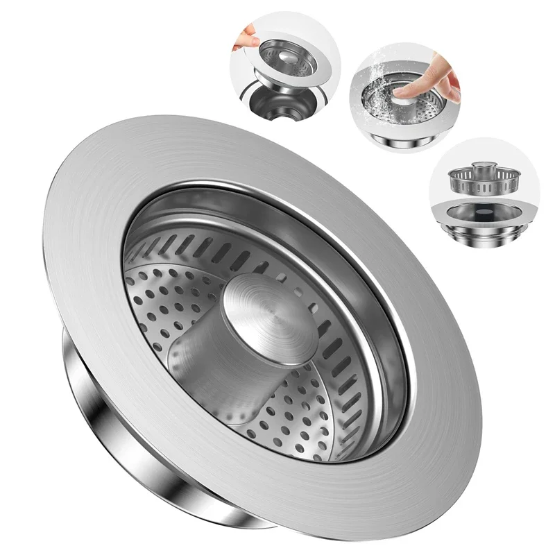 

Kitchen Sink Bounce Core Drain Vegetable Basin Filter Sink Filter Sink Drain Pipe Anti Backflow Odor Drainage Screw 2025