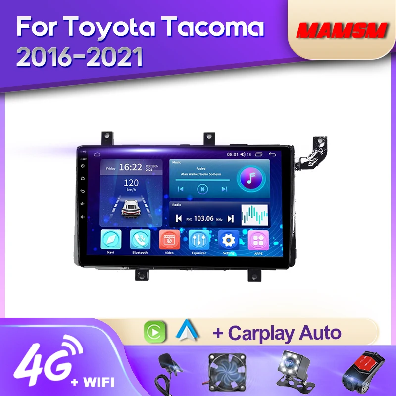 

MAMSM Android 12 Car Radio For Toyota Tacoma 2016 2017-2021 Video Multimedia Bluetooth Player Navigation GPS 4G Carplay stereo