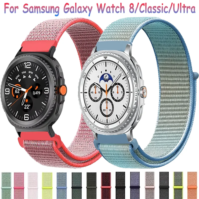 Nylon-Schlaufenarmband für Samsung Galaxy Watch 8 40 mm 44 mm/Classic 46 mm, bequemes Armband für Galaxy Watch Ultra 2025 47 mm Correa