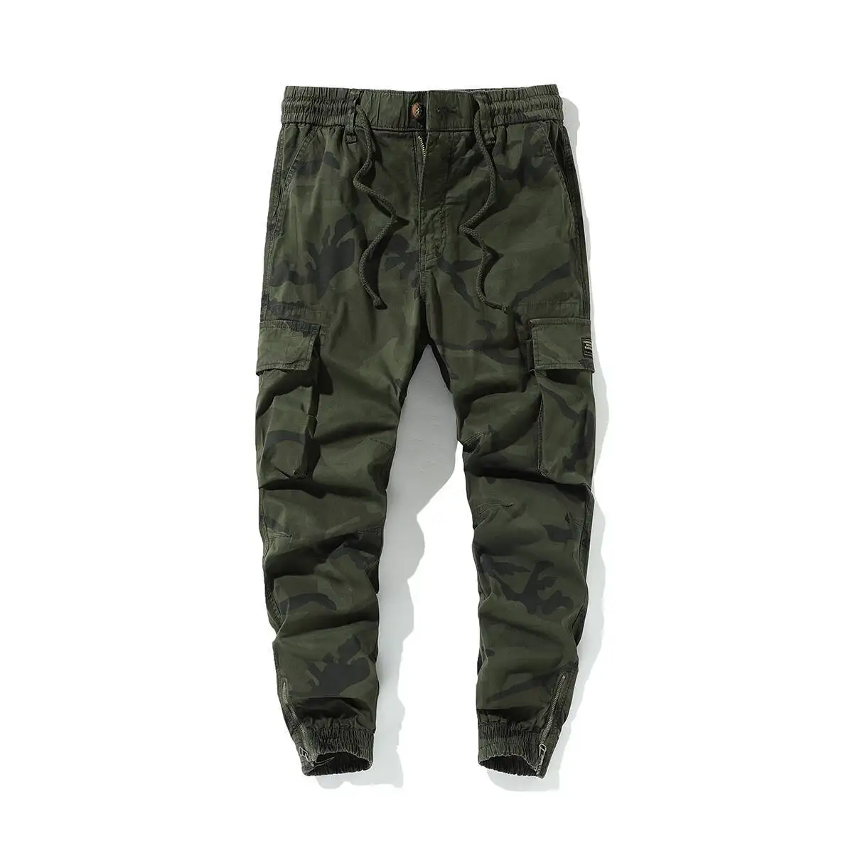 

Men's Multi-Pocket Camouflage Cargo Pants Fashionable Pure Cotton Loose Large Size Outdoor Sports Wear-Resistant Jogger Casual