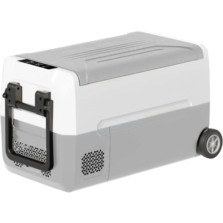 38QT 35L ثلاجة سيارة محمولة 12 فولت ثنائي المنطقة مبرد الفريزر مع 12/24 فولت DC110/240 فولت التيار المتناوب -468 ثلاجة سيارة مع عجلات سلة Lo #4