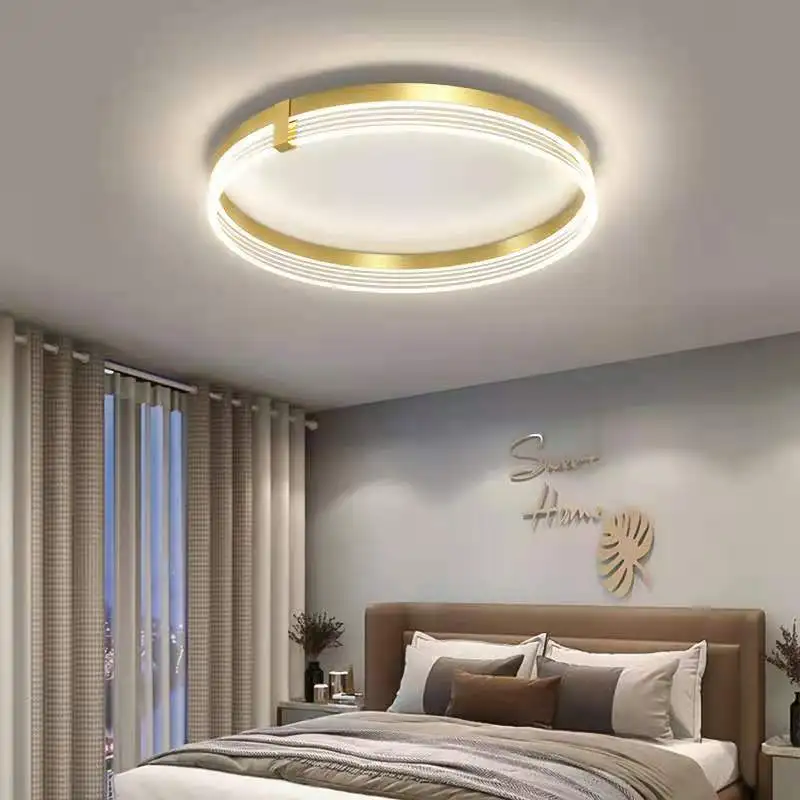 Nordic LED lighting fixtures for bedroom minimalist study master bedroom living room light luxury creative circular ceilinglight