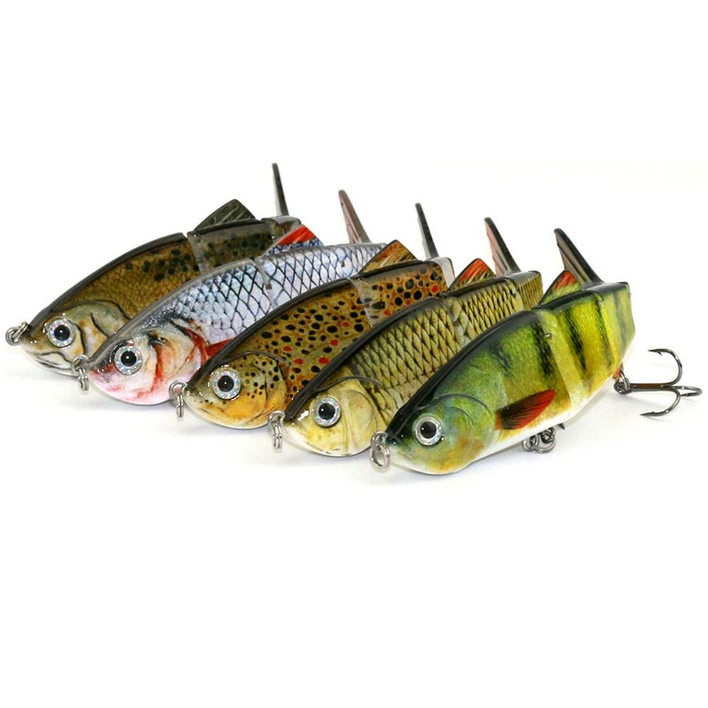 

Plastic Fishing Lure 16g 12cm Multi-Section Fake Fish Bait Boxed Double Hook for Perch Pike Black Fish Saltwater Freshwater