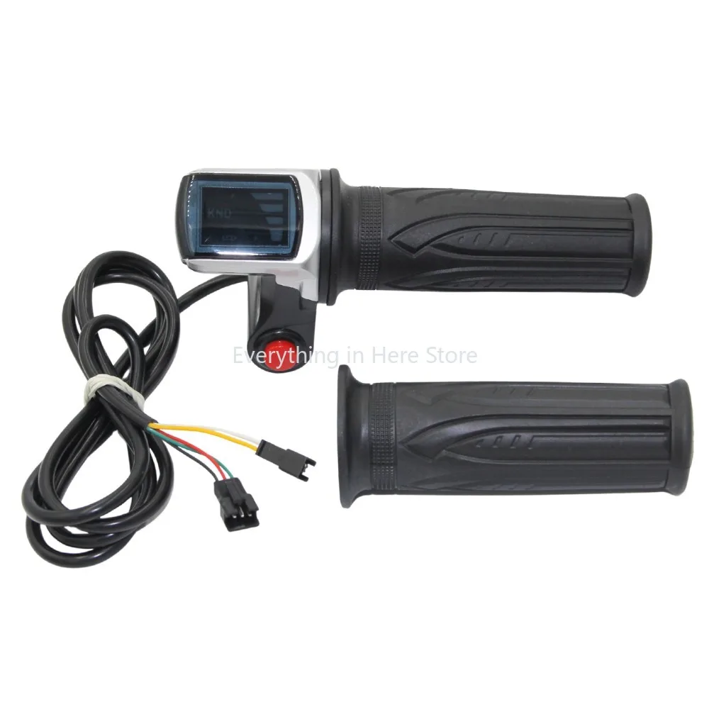 

24V36V Battery Level Display Button Throttle Grip for Electric Scooter Throttle Grip Non-Slip Handlebar Grips with Buttons