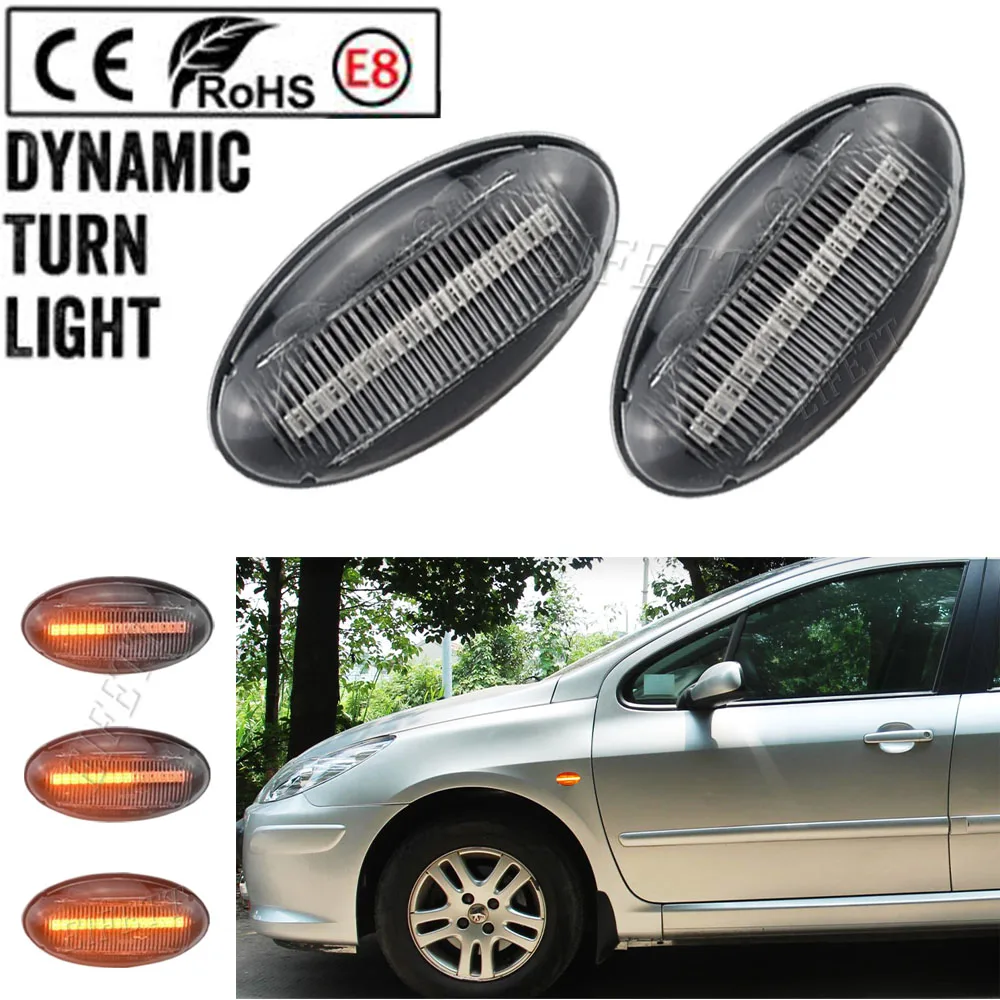 Side Marker Light For Peugeot 107 108 301 4007 607 Dynamic Turn Lamp For Citroen C-Crosser Elysee Berlingo Dispatch Xsara C1 C2