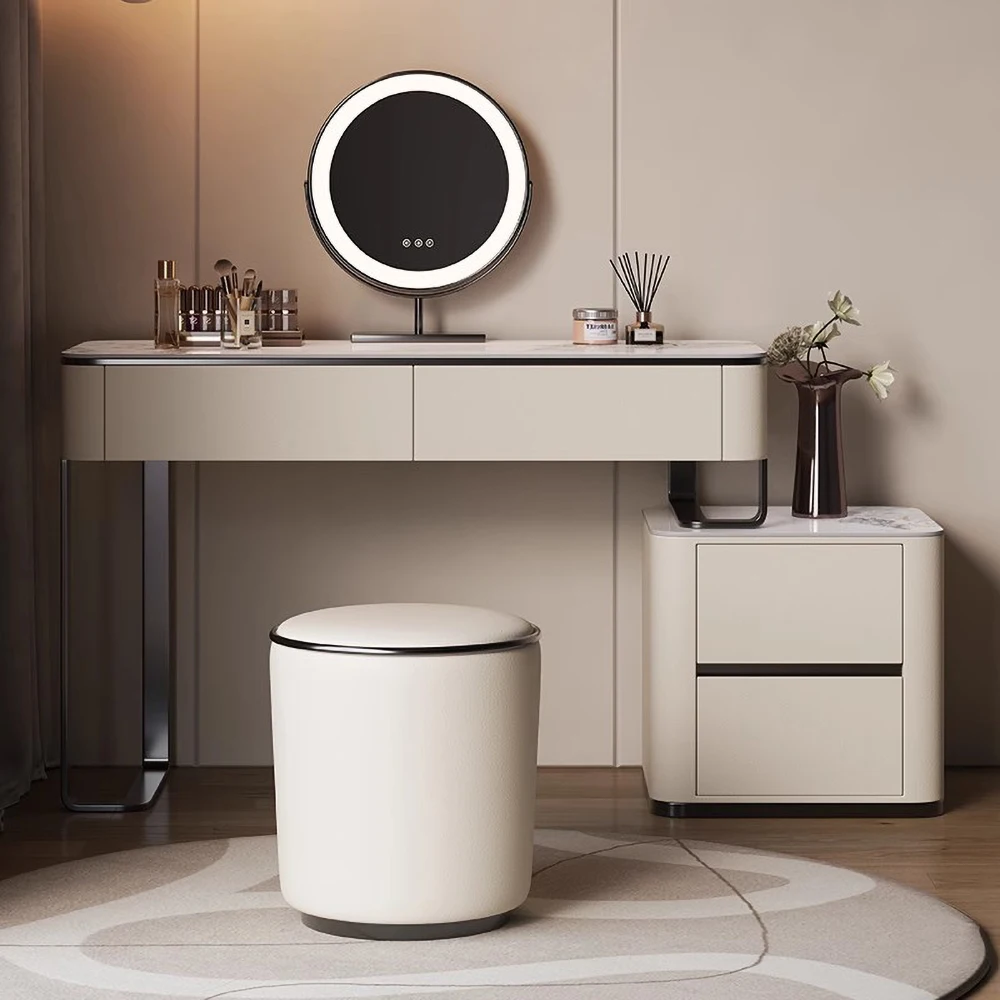 Decoration Vanity Table Makeup Luxury Bedroom Vanity Table Modern Storage Coiffeuse Avec Miroir Et Tabouret Bedroom Furniture