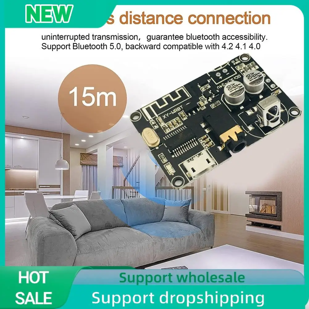 Solid XY-WRBT BT5.0 Decoding Board Dual-Channel Stereo Audio Module DC3.7-24V Wide Voltage