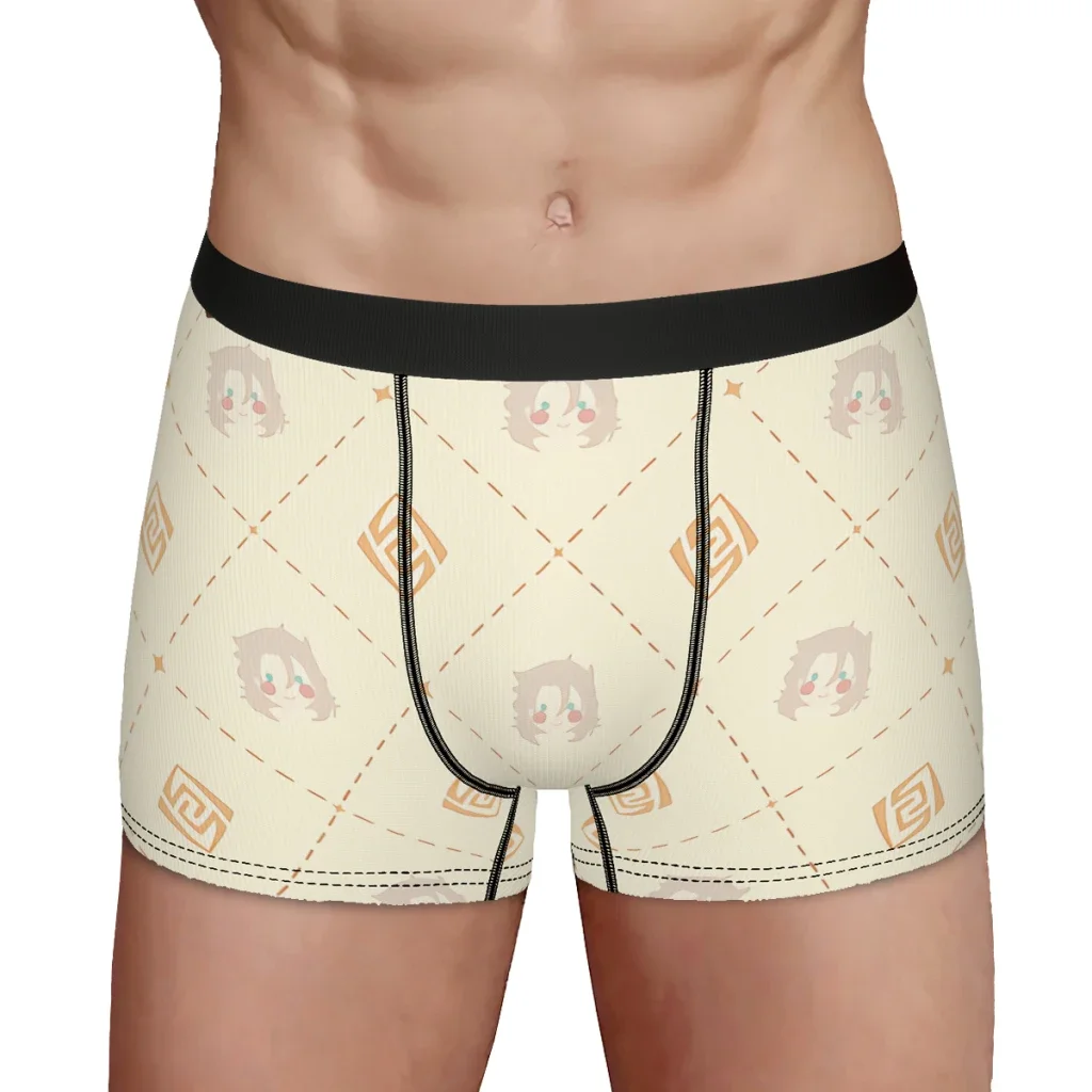 Caleçon à Motif Albedo Genshin pour Homme, Sous-Vêtement, Short Imprimé, Boxer