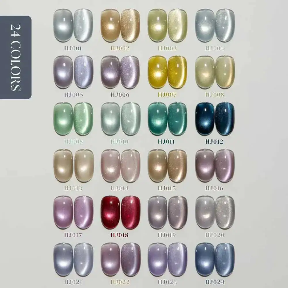 VINIMAY 24 peças Conjunto de Esmaltes em Gel Olho de Gato Spar, Verniz em Gel UV Soak Off, Verniz em Gel LED, Laca para Nail Art Prime