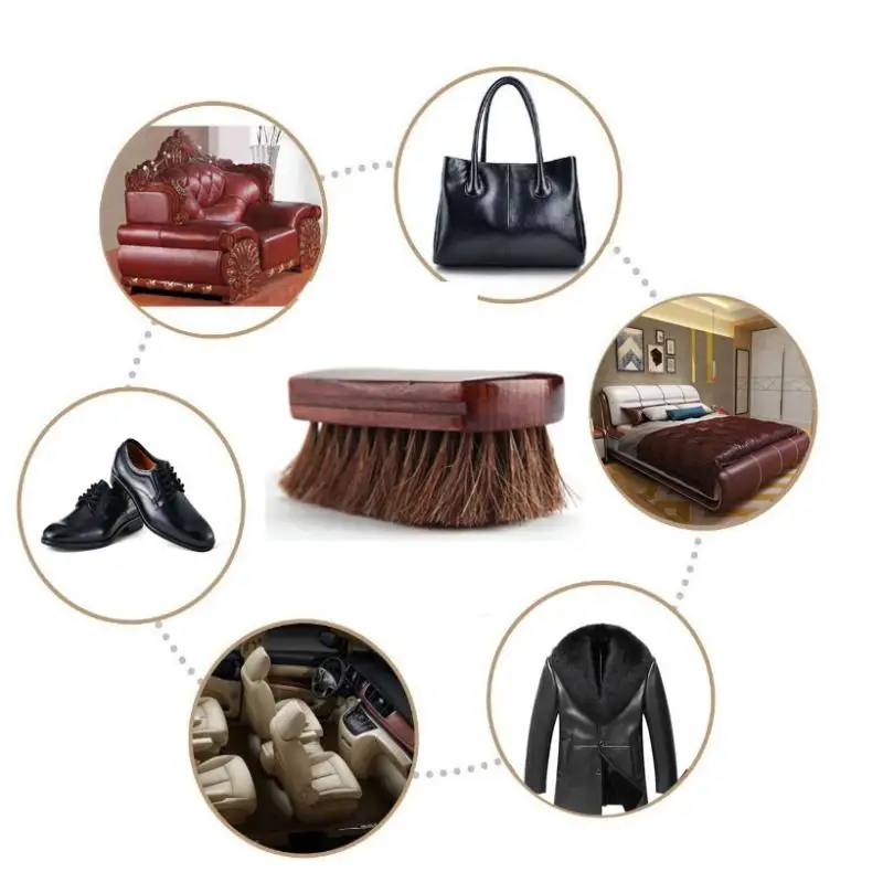 

Genuine Horsehair Wooden Brush Car Detailing Polishing Buffing Brush Seat Handle Dashboard Roof Cleaning Premium Car Wash Brush