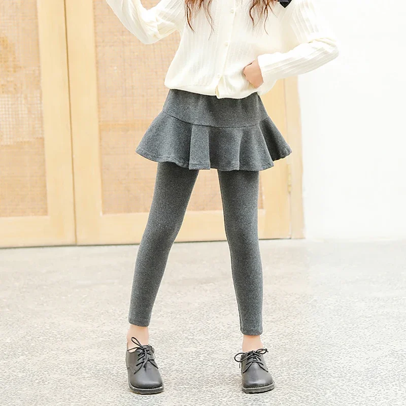 

Autumn Cotton Leggings Warm Baby Girl Skirt-pants High Quality Solid Color Girls Pants Kids Leggings 2-10Y Children Clothing