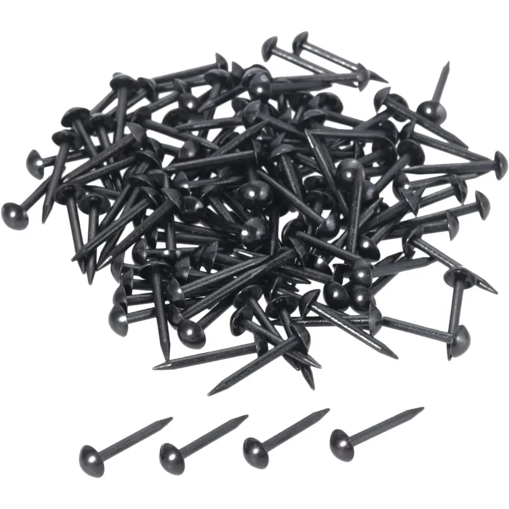 

dophee 100Pcs Black Upholstery Nails Tacks, Iron Vintage Round Head Thumb Tacks Customized （ Please do not place an order）