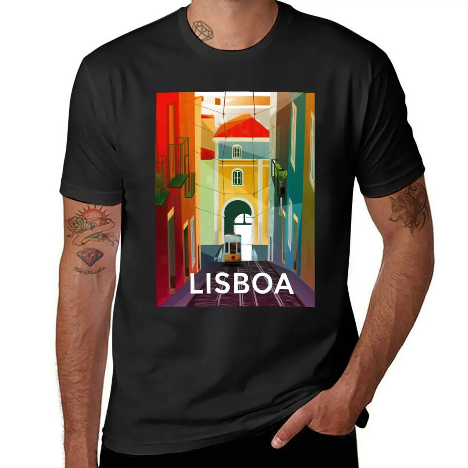 LIsboa lisbon, винтажный туристический постер, футболка