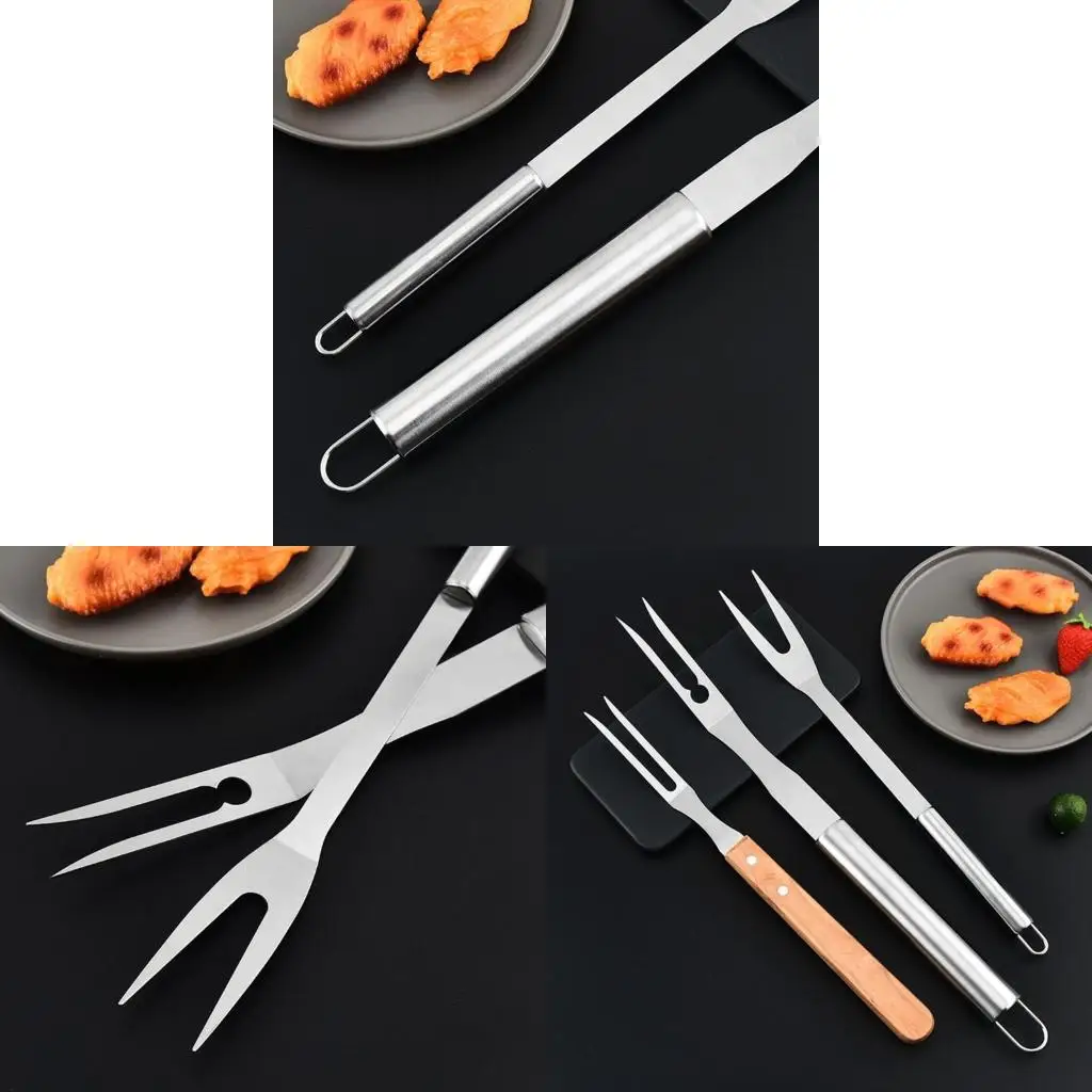 Q39E Long Chef Kitchen Fork Cooking Fork Carving Fork Fork for Roasting Grilling