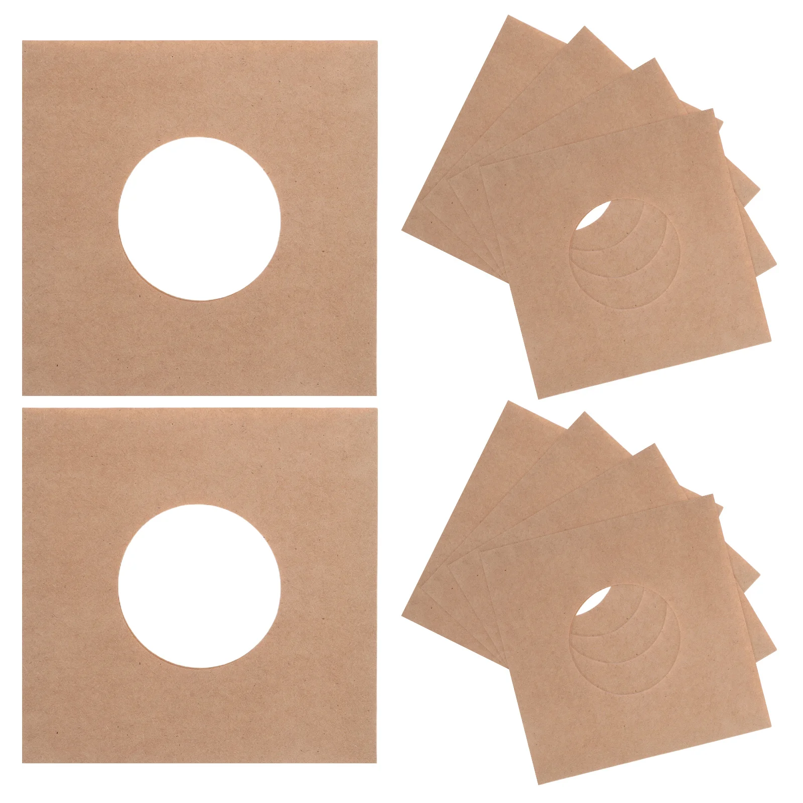 

10 Pcs 7 Inch Vinyl Record Bag Kraft Paper Sleeves with Ventilation Hole for Storage Organization CD Rack Display