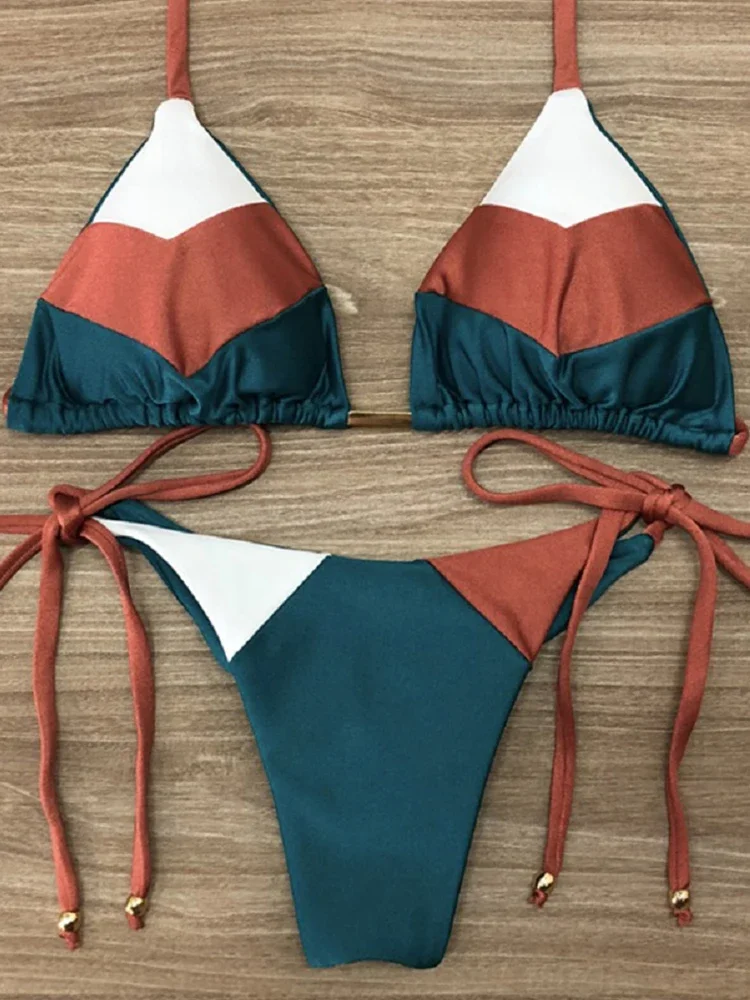 

2024 Sexy Bikini Multicolor Swimsuit Women Swimwear Push Up Ribbed Bikini Set Brazilian Bathing Suit Beach Wear Bather Biquini