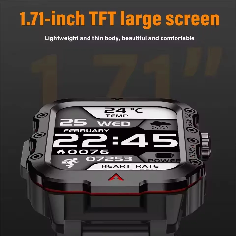 2025 New LED Men's Smartwatch GPS Bluetooth Talking Smartwatch Multi Sport Mode Health Monitoring Military Outdoor Smart Watch