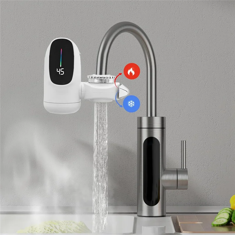 ASWUT-grifo calentador de agua instantáneo con pantalla Digital, grifo de calefacción eléctrica para cocina y baño, enchufe del Reino Unido, 3000W