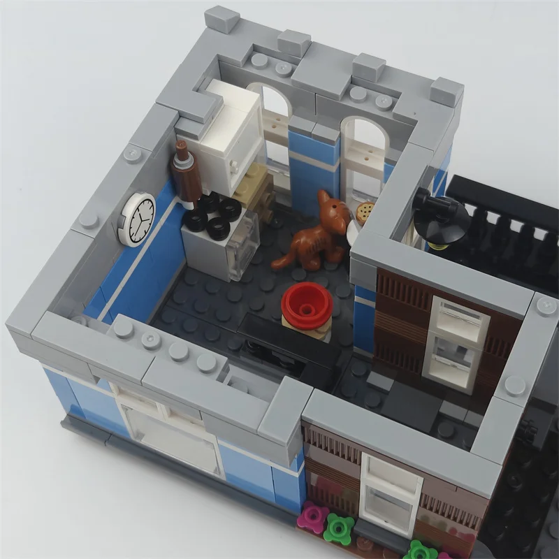 Modèle de maison classique Street View, jouets d'architecture, blocs de construction d'agence de détective, briques de haute qualité, cadeaux de noël 10246