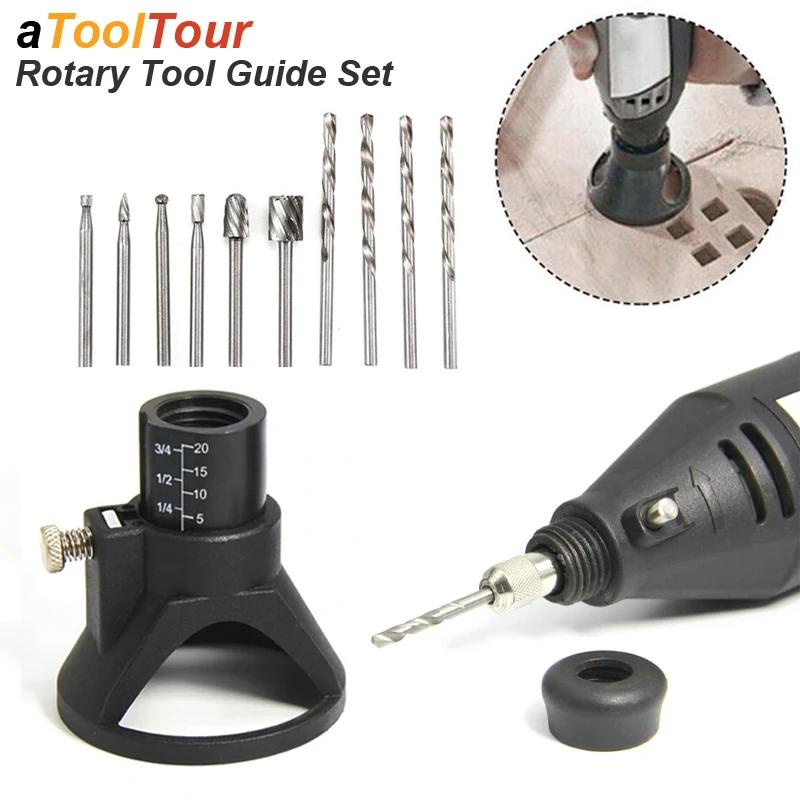 Router rotante fresa guida attacco Twist Drill Bit Kit di attrezzi per intaglio del legno localizzatore dedicato strumento per la lavorazione del