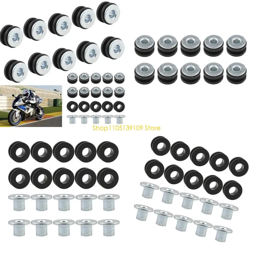 P5ED Easy Mounting 10mm Universal Shock Buffer Rings Rubber Grommets for Motorcycle