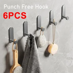 For Kitchen Bathroom Space Aluminum Self Adhesive Free-Punching Wall Door Keys Handbag Hanger Towel Racks Shower Hook Robe Hook