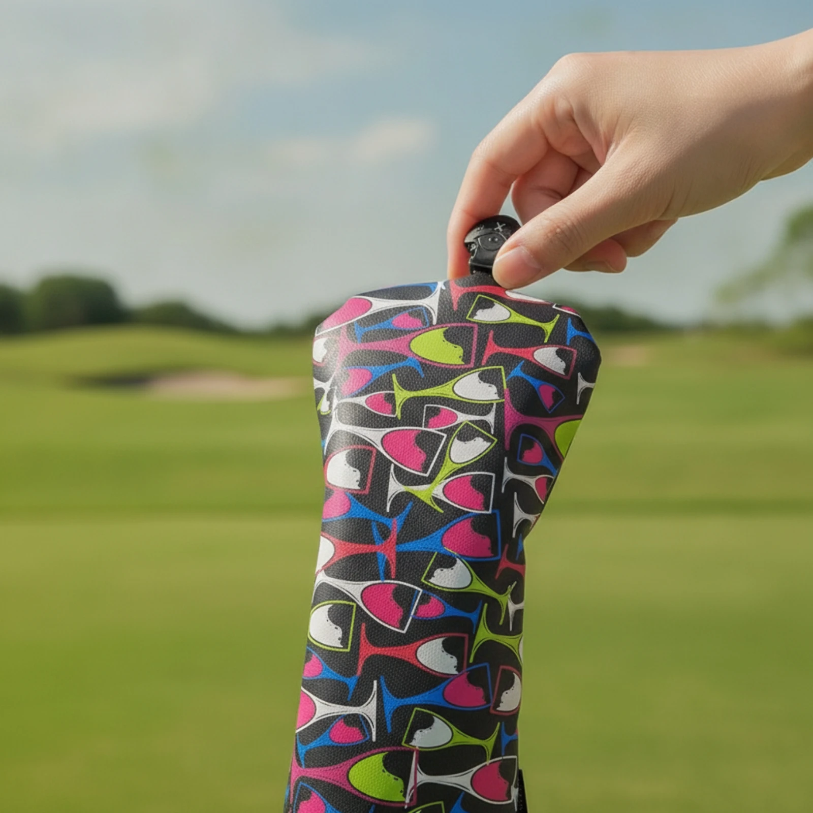 Golf Club Head Cover Printed Wood Headcover Golf Headcover with Tag Stretchy Sporting Goods Lightweight for Golfers