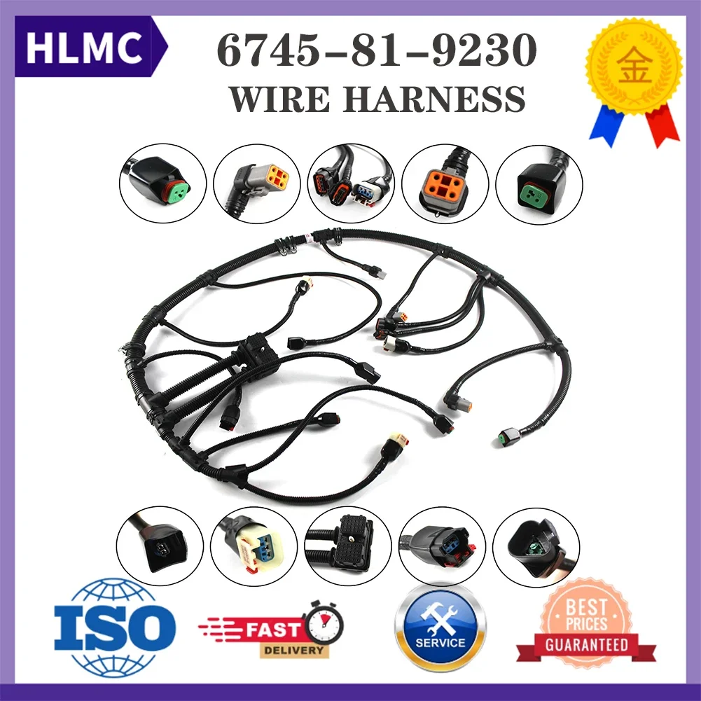 6745-81-9230 6D114 Engine Wiring Harness Wire Harness for Komatsu PC300-8 PC350-8 Excavator Aftermarket Parts